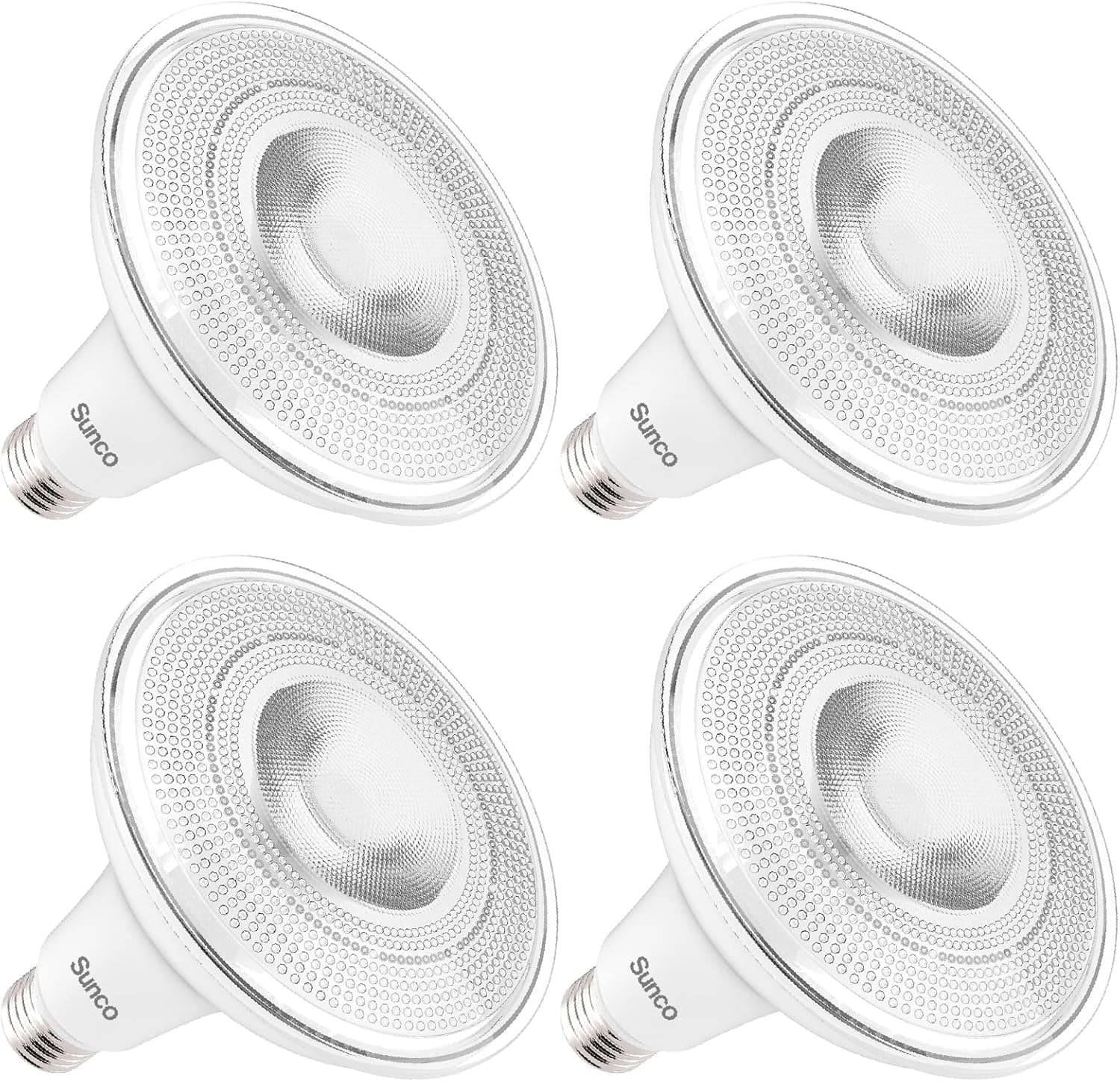 Sunco Outdoor LED Flood Light, Waterproof PAR38 LED Bulb, Dusk to Dawn, 120W Equivalent 15W, Exterior, Wet-Rated, 4000K Cool White 1250 LM, E26 Base, UL 4 Pack