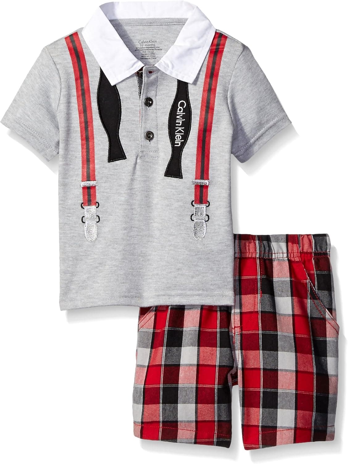 Calvin Klein Baby Boys' Interlock Top with Woven Shorts