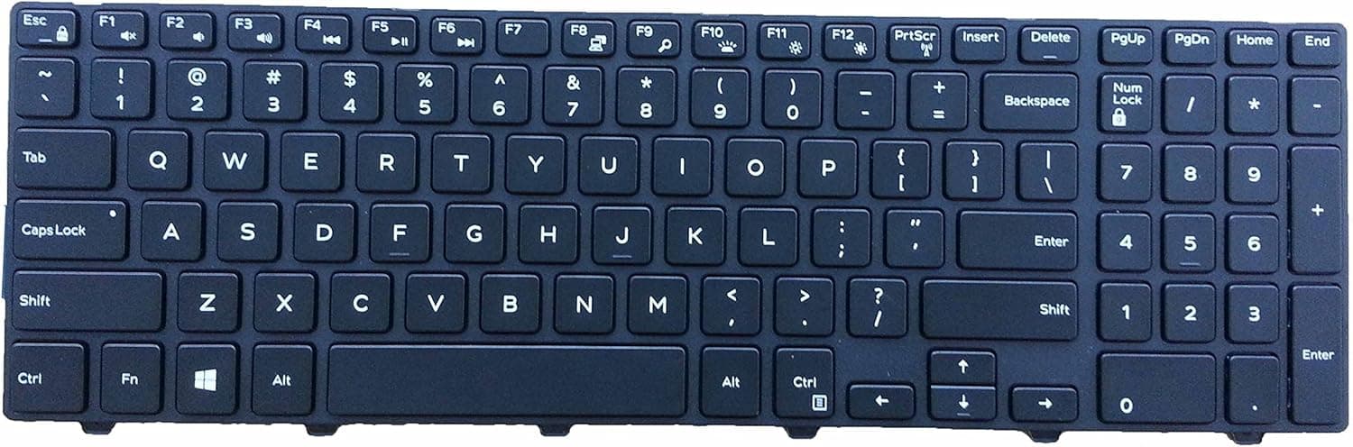 Unitque Black Backlit Laptop Keyboard Frame for Dell Inspiron 17 (5748) (5749) (5755) (5758), Latitude (3550), Vostro (3546) (3558) (3559) 0G7P48 Backlight Light Notebook