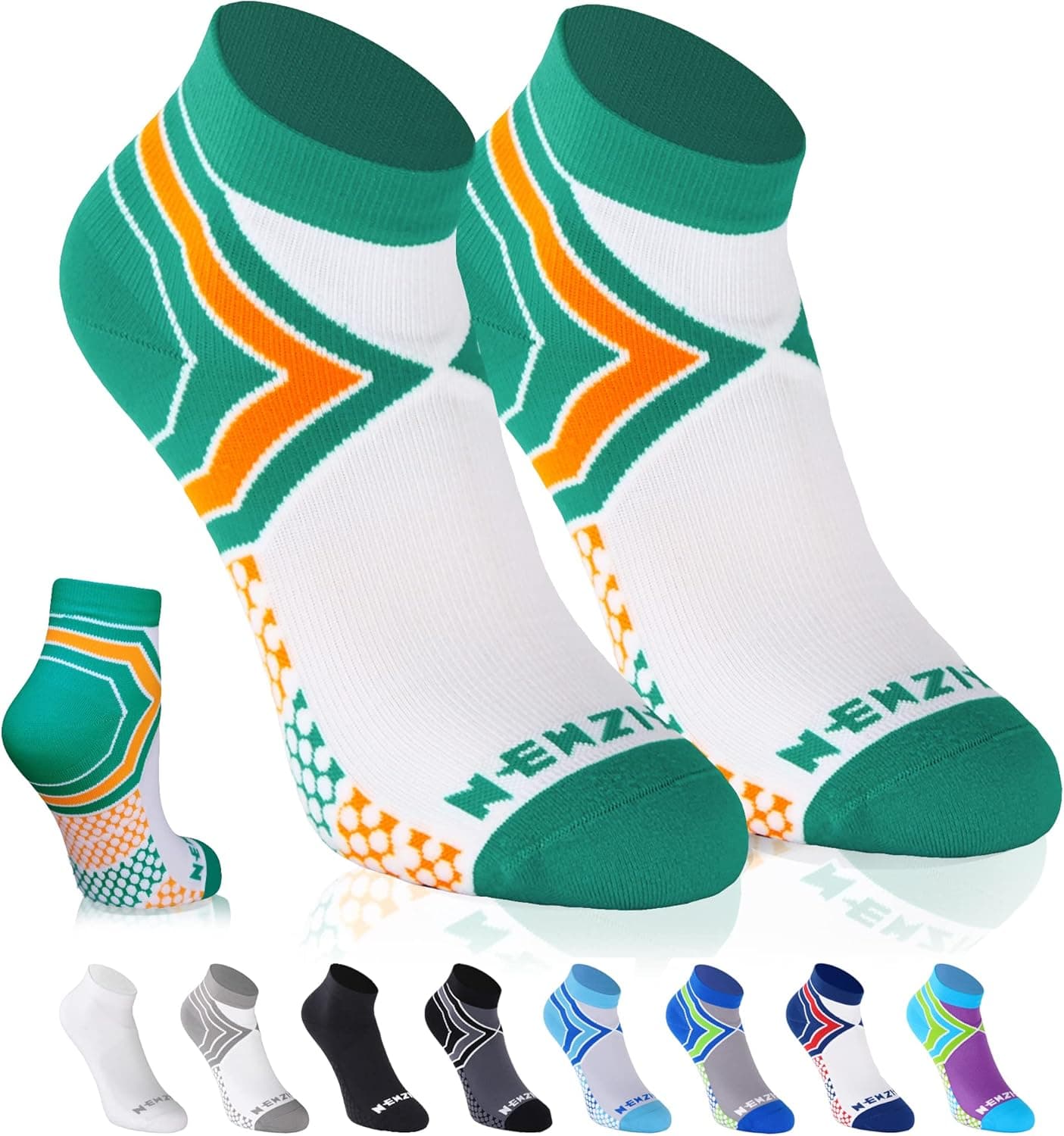 NEWZILL Ankle Compression Socks for Men & Women, Cushioned Low Cut Compression Running Socks with Ankle Support