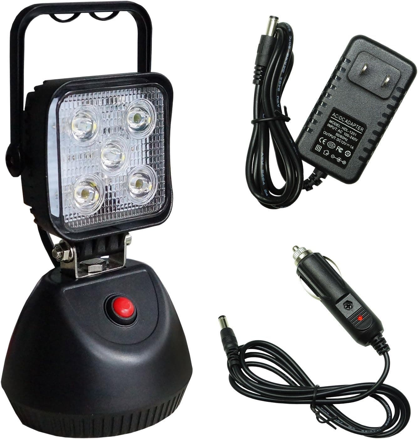 PA LED 1x 15W 1800lm Rechargeable Magnetic LED Flood Industrial Spot Light for Outdoor Lighting SUV Off-Road Trucks Boats 4x4 Tractor Garage, Camping Light