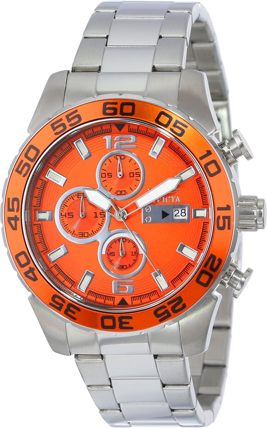 Invicta Men's 15154 Specialty Chronograph Stainless Steel Orange Dial Watch
