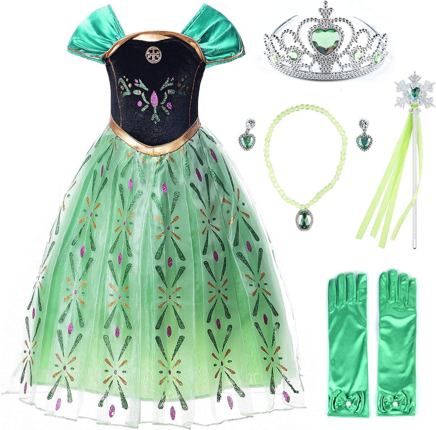JerrisApparel Girls Princess Costume Snow Party Halloween Cosplay Fancy Dress