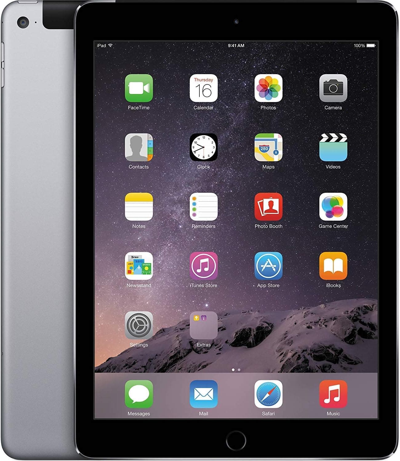 Apple iPad Air 2 MH2M2LLA_Space_Gray 9.7in Cellular Unlocked (GSM) + WiFi 64GB iPad- Tablet (Renewed)