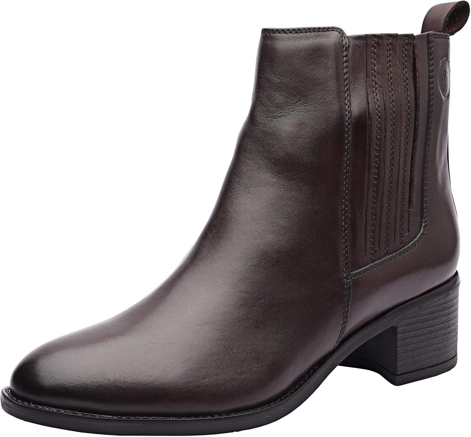ALLONSI | Women's Genuine Leather Booties | Block Heel | Women's Ankle Booties | Women's Chelsea Boots | Everyday Comfort | Mid-Heel | TPR Sole | Zip Closure | Handcrafted Detailing