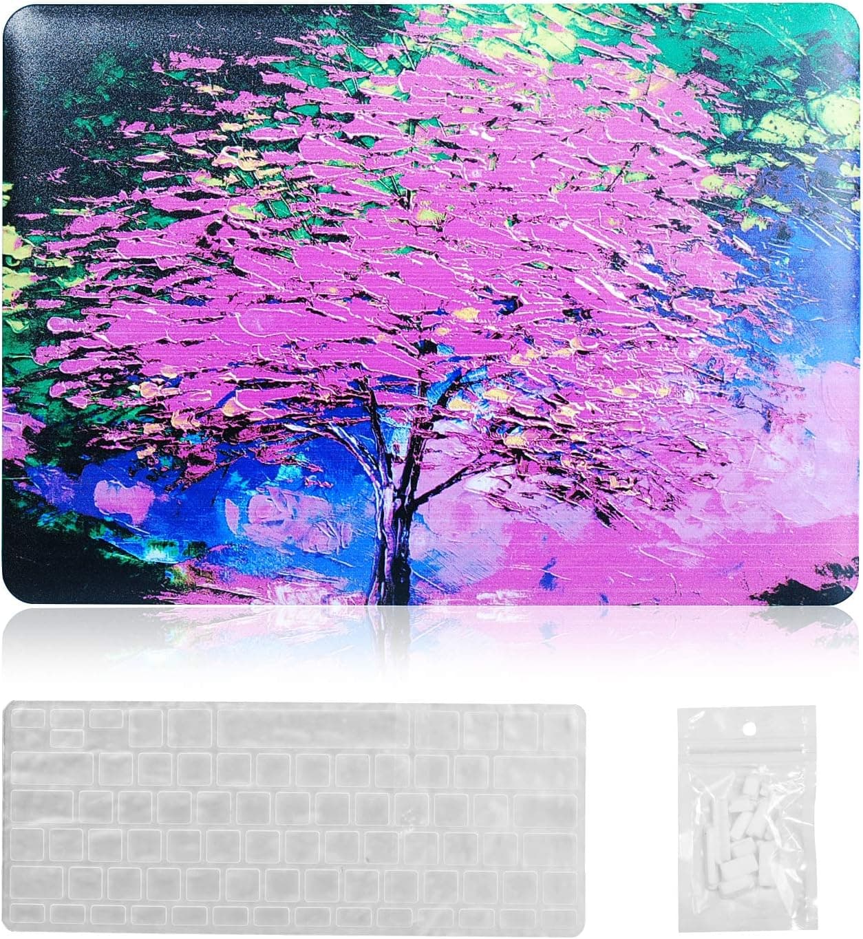SaferCCTV Air 13 Inch case Rubberized Hard Case with Screen Film, Touchpad Film, Dust Plug and Transparent Keyboard Film for Air 13 inch(Model: A1369/A1466)