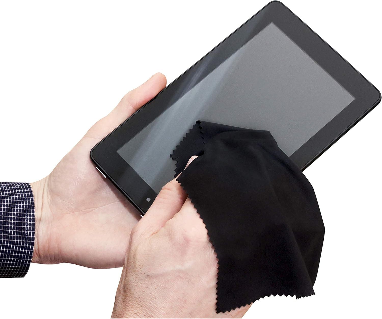 S&T INC. Microfiber Cleaning Cloths For Eyeglasses, iPhone, iPad, Android, Smartphones, PC, Mac, Laptop Screens, Tablets, Lenses, 9 Pack, Black