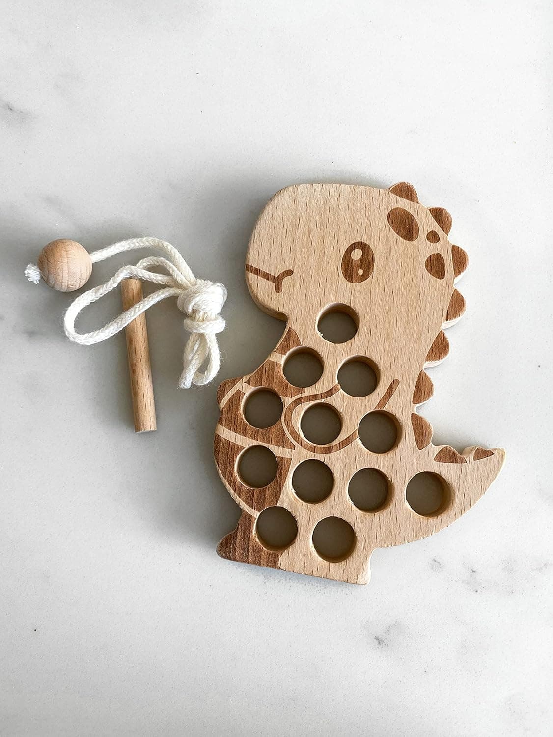 Wooden Lacing Threading Board Lace Block Puzzle Game Toys Early Learning Fine Motor Skills Educational Gift Toddlers 3 4 5 Years Old