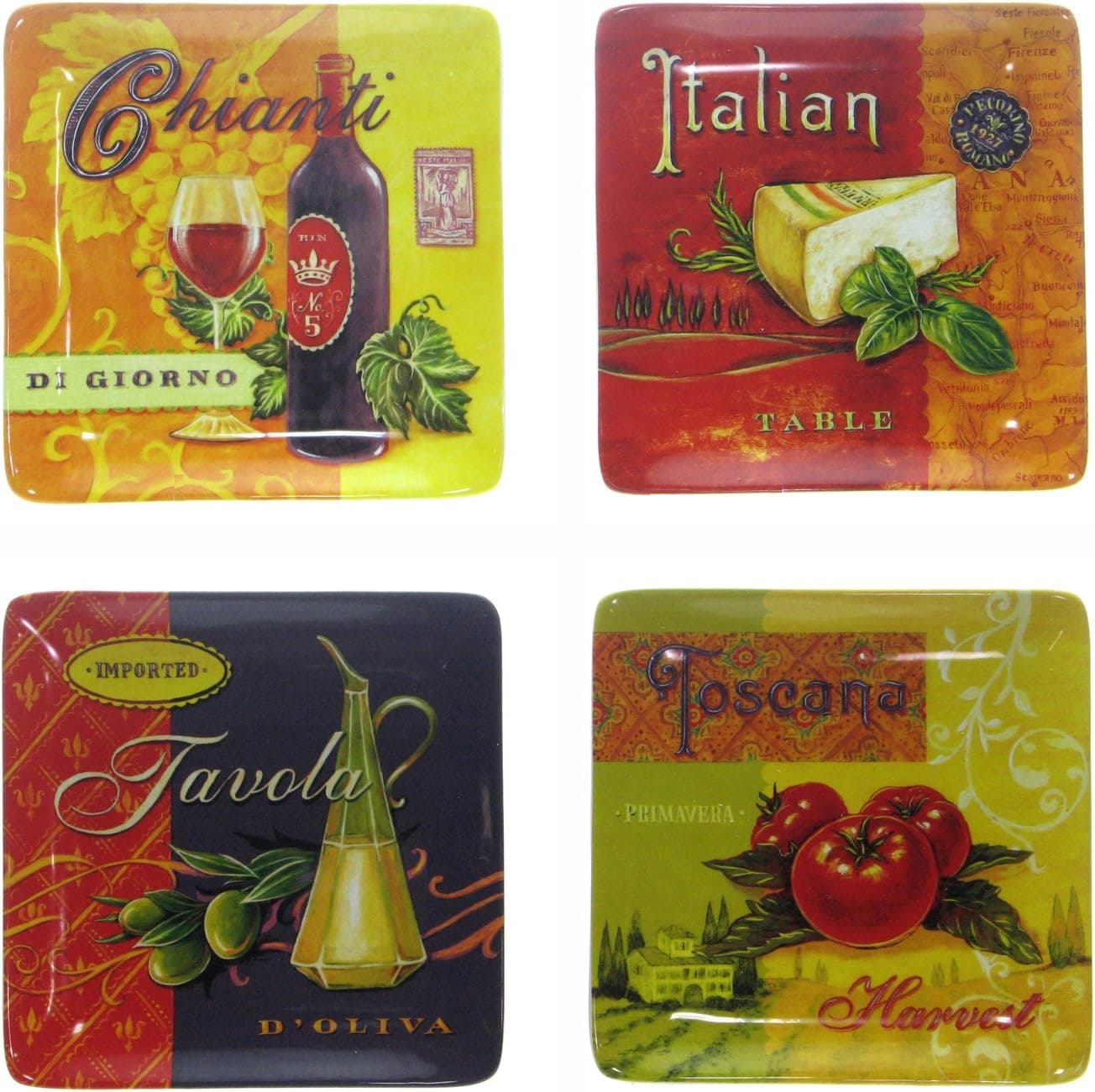 Certified International Tuscan Table 8-1/4-Inch Dessert Plate, Set of 4