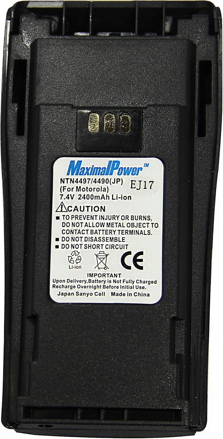 MaximalPower RB MOT NTN4497/4490(JP) Japan Sanyo Cell 1900mAh Li-ion Two-Way Radio Battery for Motorola CP040/140/160/200 (Black)