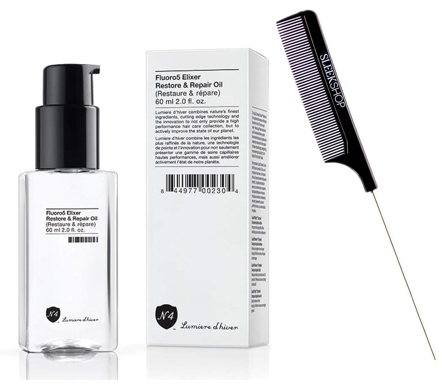 Number 4 N.4 Fluoro5 Elixer Restore & Repair Oil, Shine & Repair Serum (w/Sleek Comb) # No. 4 Conditioner Hair (2 oz / 60 ml (PACK OF 1))
