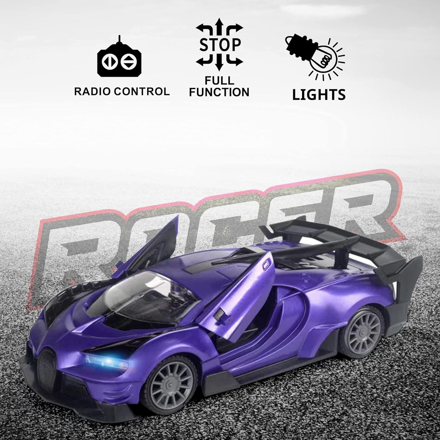 Skidz RC Cars for Kids, Remote Control Toy Car for Girls; High Speed Pink and Purple Racer with Lights Children Ages 6-7 Years 8-12, Off-Road RC Toy Cars for Boys & Girls Birthday (Pink)