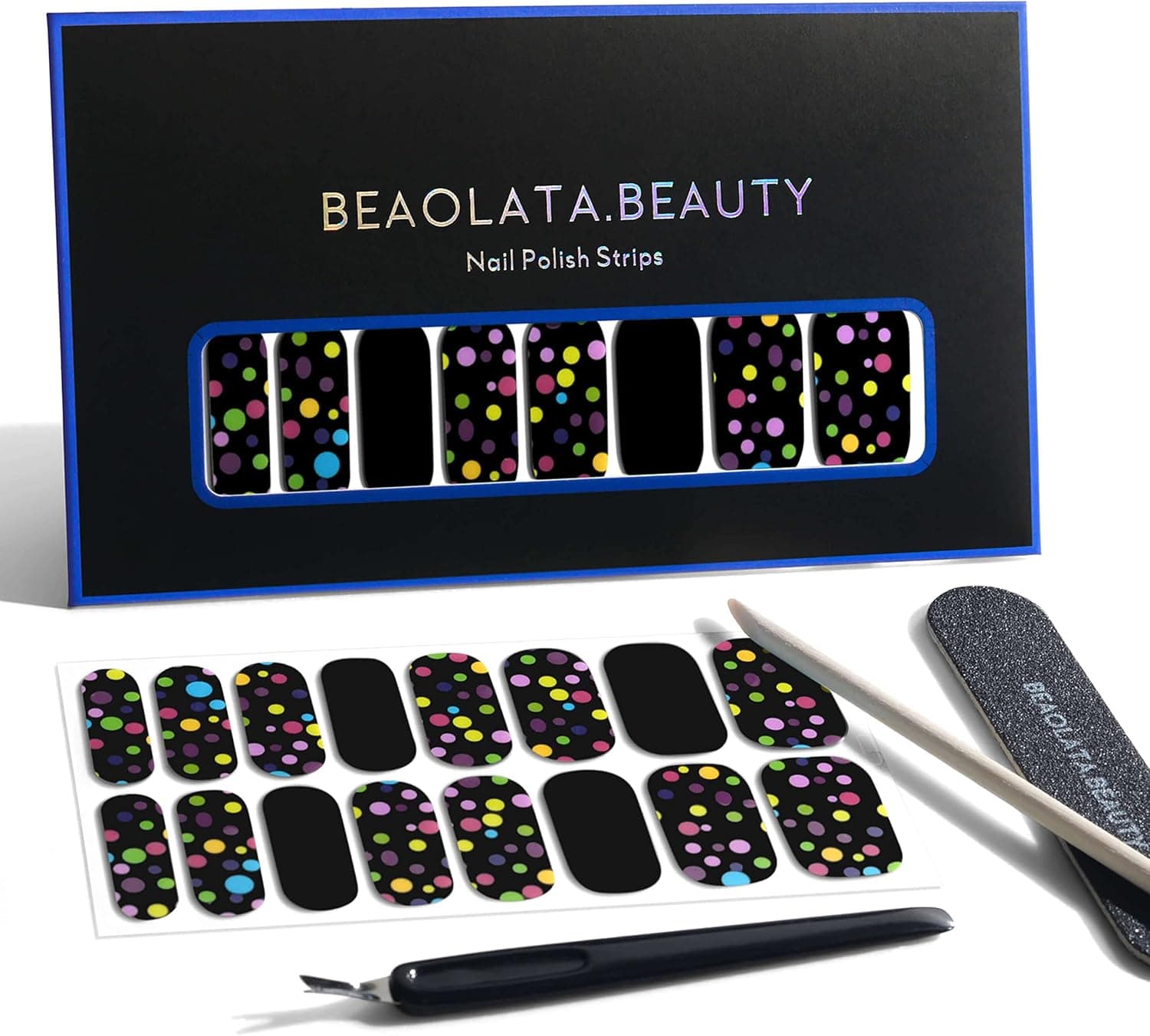 BEAOLATA Nail Polish Strips, 32 Nail Wraps, Nail Stickers, Color Street Nail Strips, Easy Apply& Remove, Long Lasting, Safe for Nails, Salon Quality (Paradise)