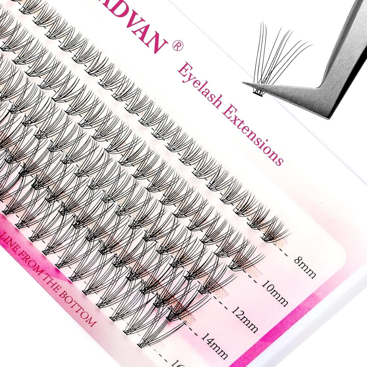 DIY Eyelash Extension 10/20/30/40 Roots Lash clusters D Curl 8/10/12/14/16mm Mixed Tray 3D Effect Melt Flare Lashes Natural Individual Lashes Reusable False Lashes Extension (10 Roots-0.07-D, 8-16mm Mix)