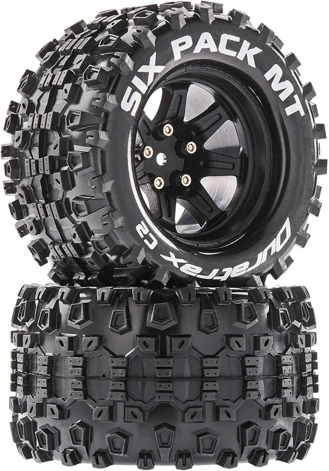 Duratrax Six Pack MT 2.8 Mounted Tires Black 14mm Hex 2 DTXC5256
