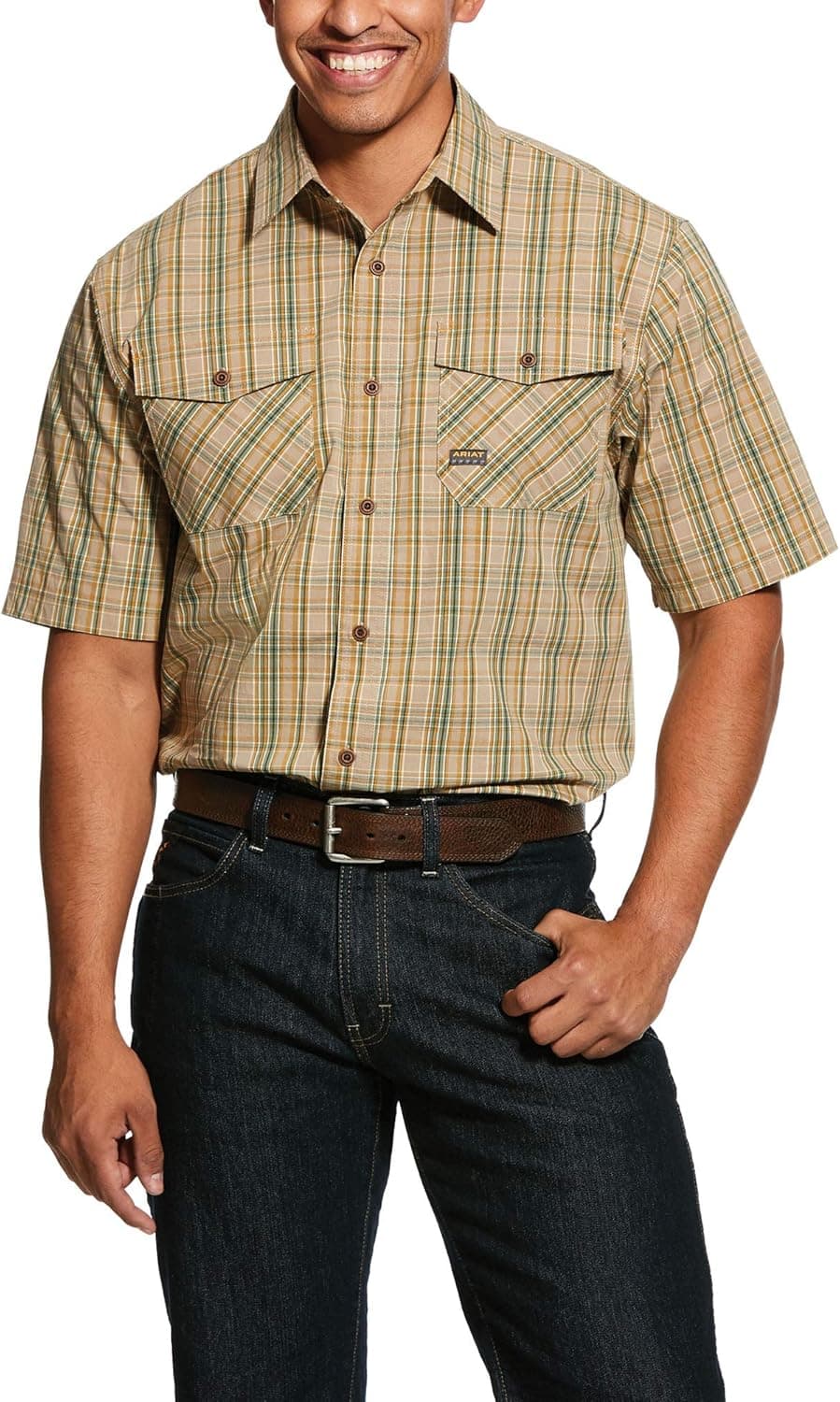 ARIAT Men's Rebar Short Sleeve Made Tough Work Shirt