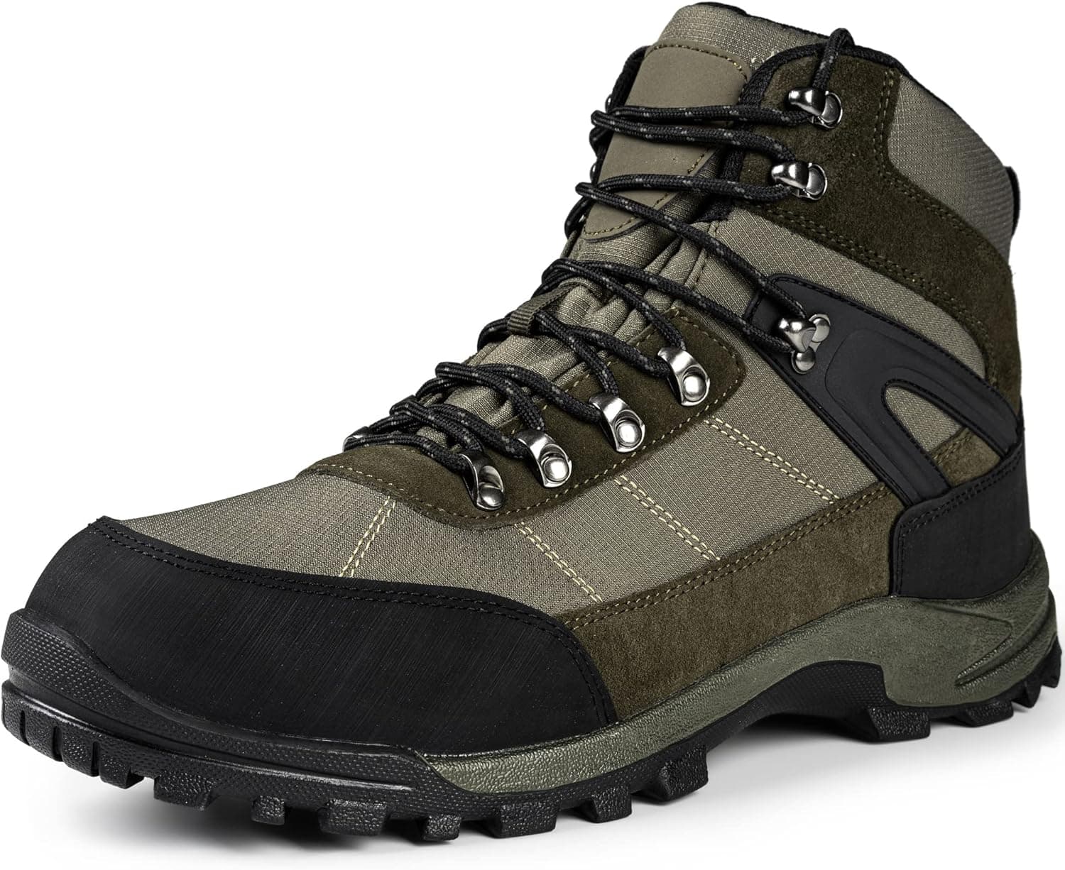 @ R CORD Mens Hiking Boots Non-Slip Waterproof Hiking Shoes for Men with Ankle Support Durable Mid-Rise Outdoor Boots for Hiking Trekking and Camping