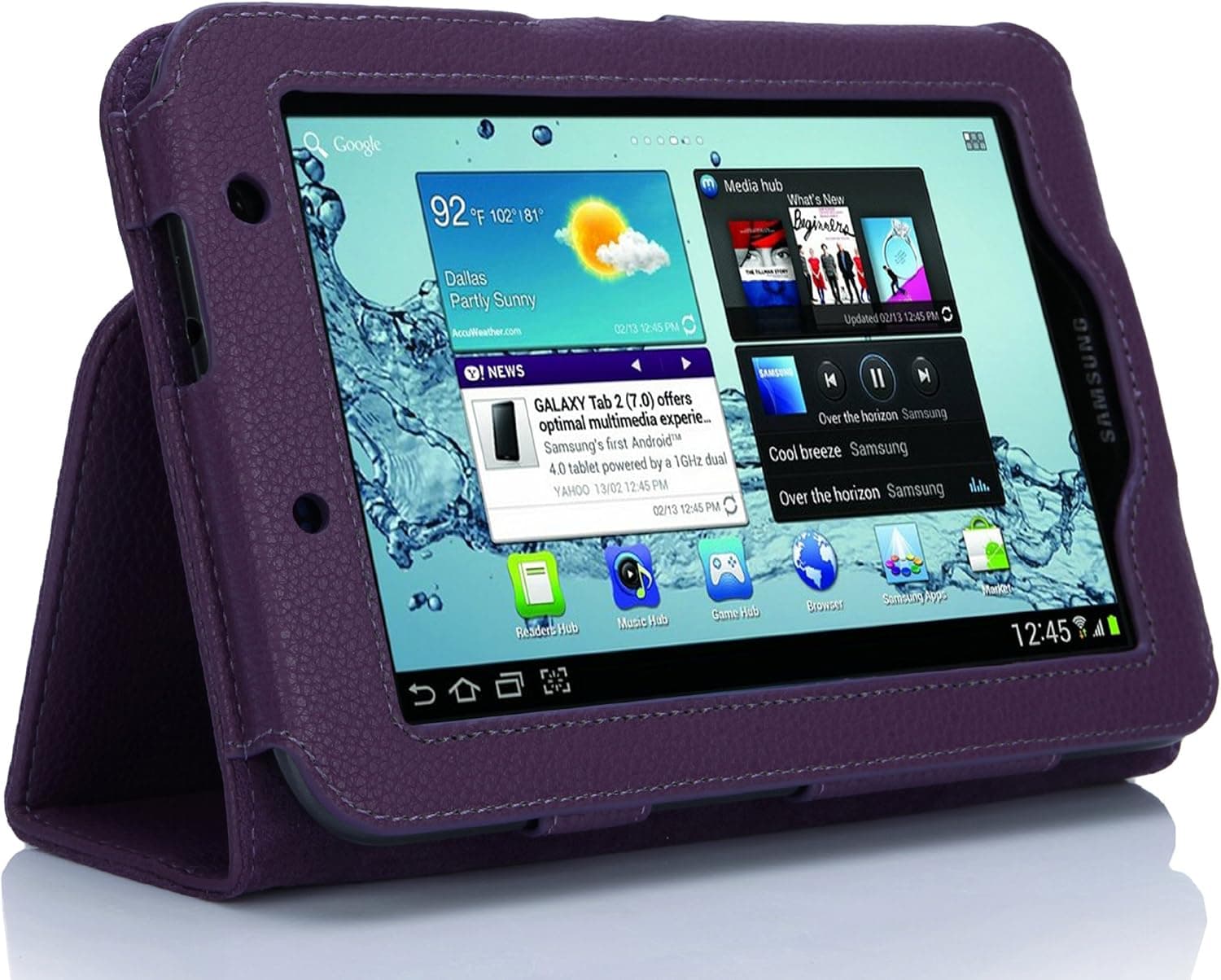 Samsung Galaxy Tab 2 7.0 GT-P3113 Slim Fit Leather Case (Purple) with Stand by Supcase –Color Options: Black, Green, Purple, Light Blue, Deep Pink, Sapphire Blue, Deep Blue, Red, Pink, Yellow, White