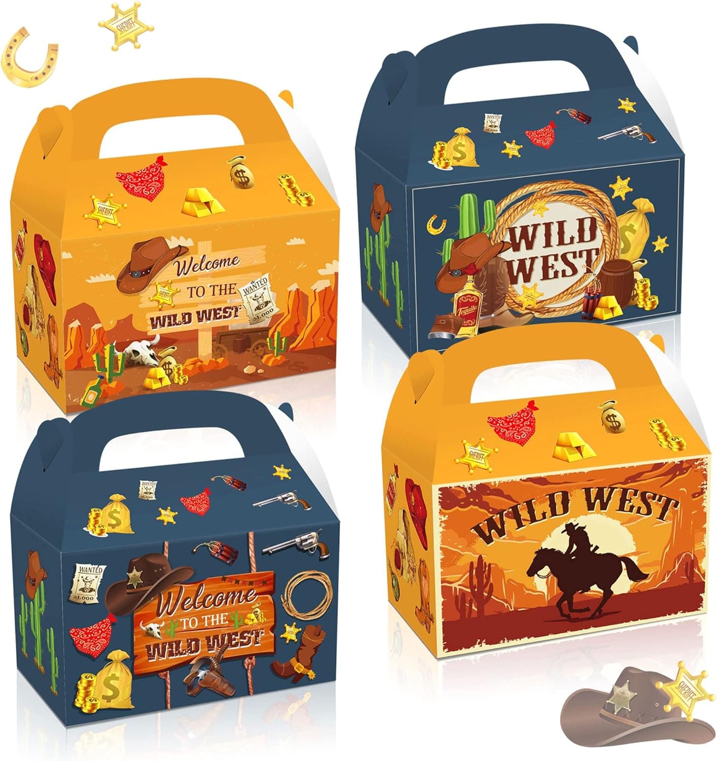 JeVenis Cowboy Party Supplies Cowboy Party Favor Boxes Cowboy Party Favor Bags Cowboy Party Goodie Bags Cowboy Party Gift Bags Wild Western Party Supplies Cowboy Party Favors