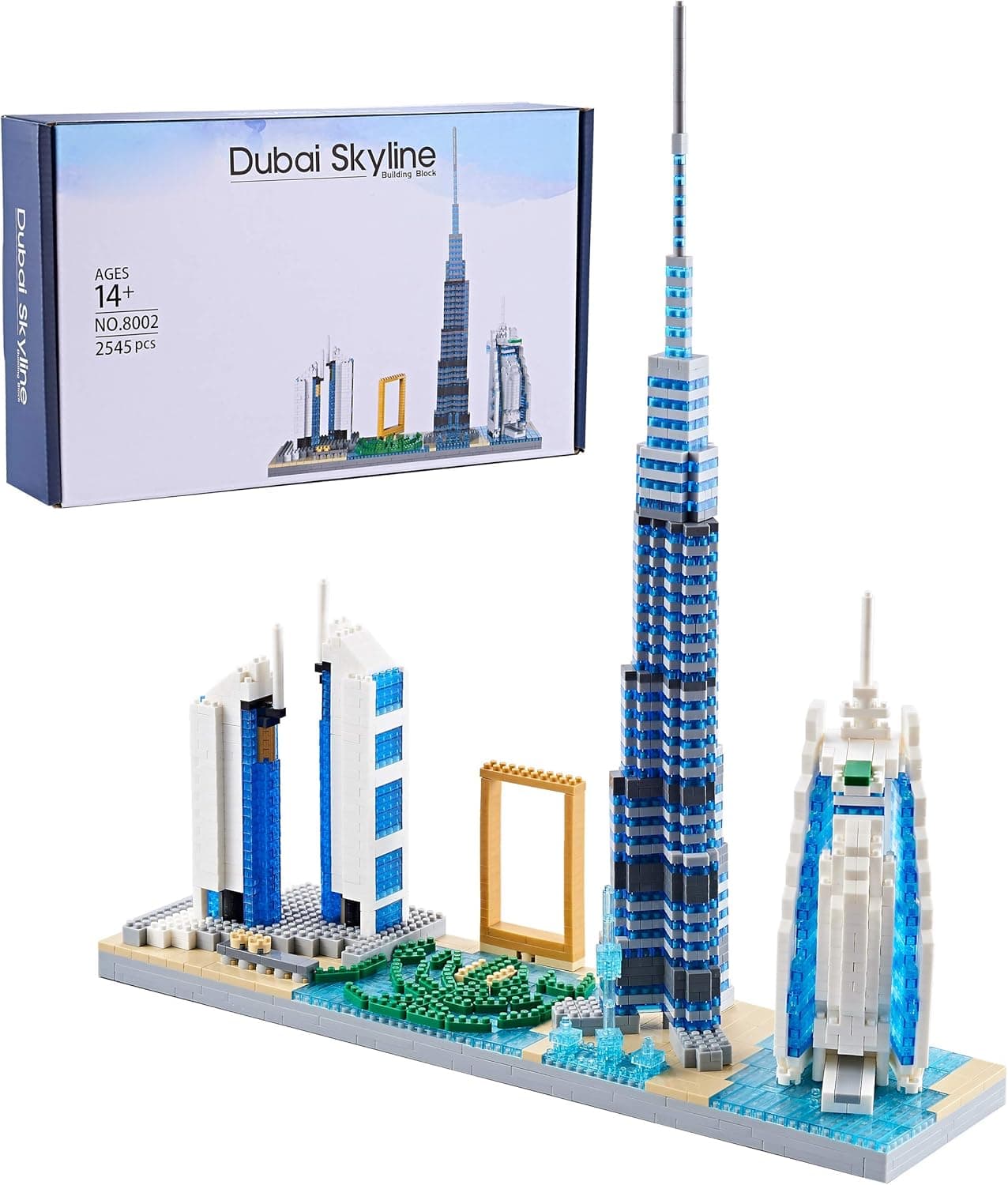 YaJie Architecture Dubai Skyline Model Building Set Model Kit and Gift for Kids and Adults ,Micro Blocks 2545 Pieces with Color Package Box