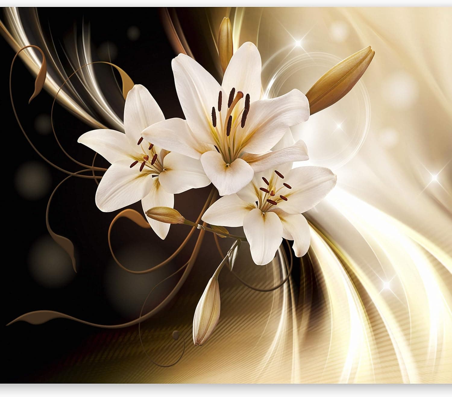 artgeist Wall Mural Orange Lily 154x110 in - Peel and Stick Self-Adhesive Wallpaper Removable Large Sticker Foil Wall Decor Print Picture Image Design Floral Flowers b-C-0030-a-b