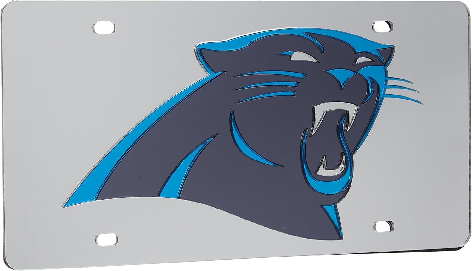 Rico Carolina Panthers Silver Laser Cut License Plate