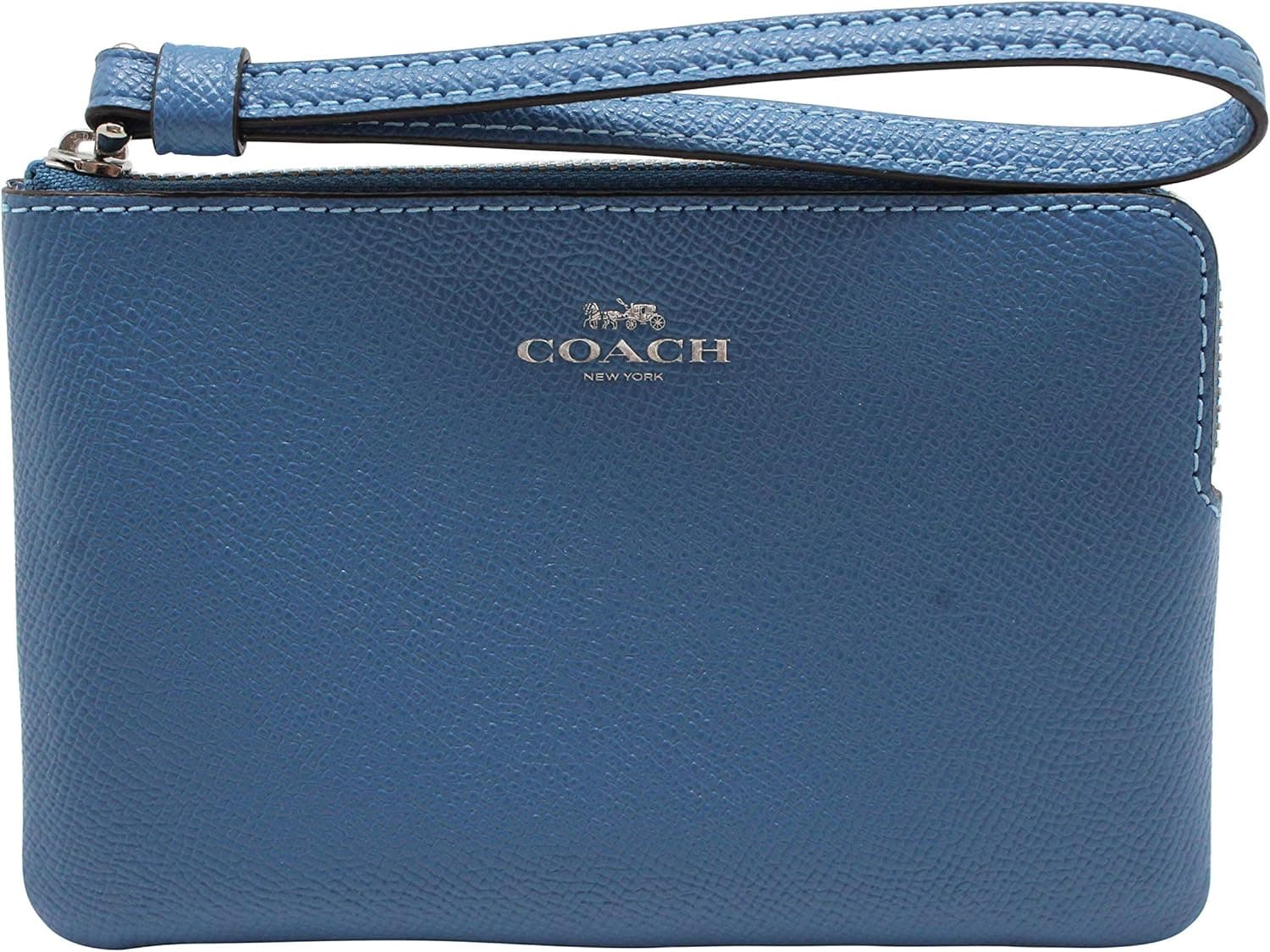 Coach Corner Zip Wristlet Sky Blue