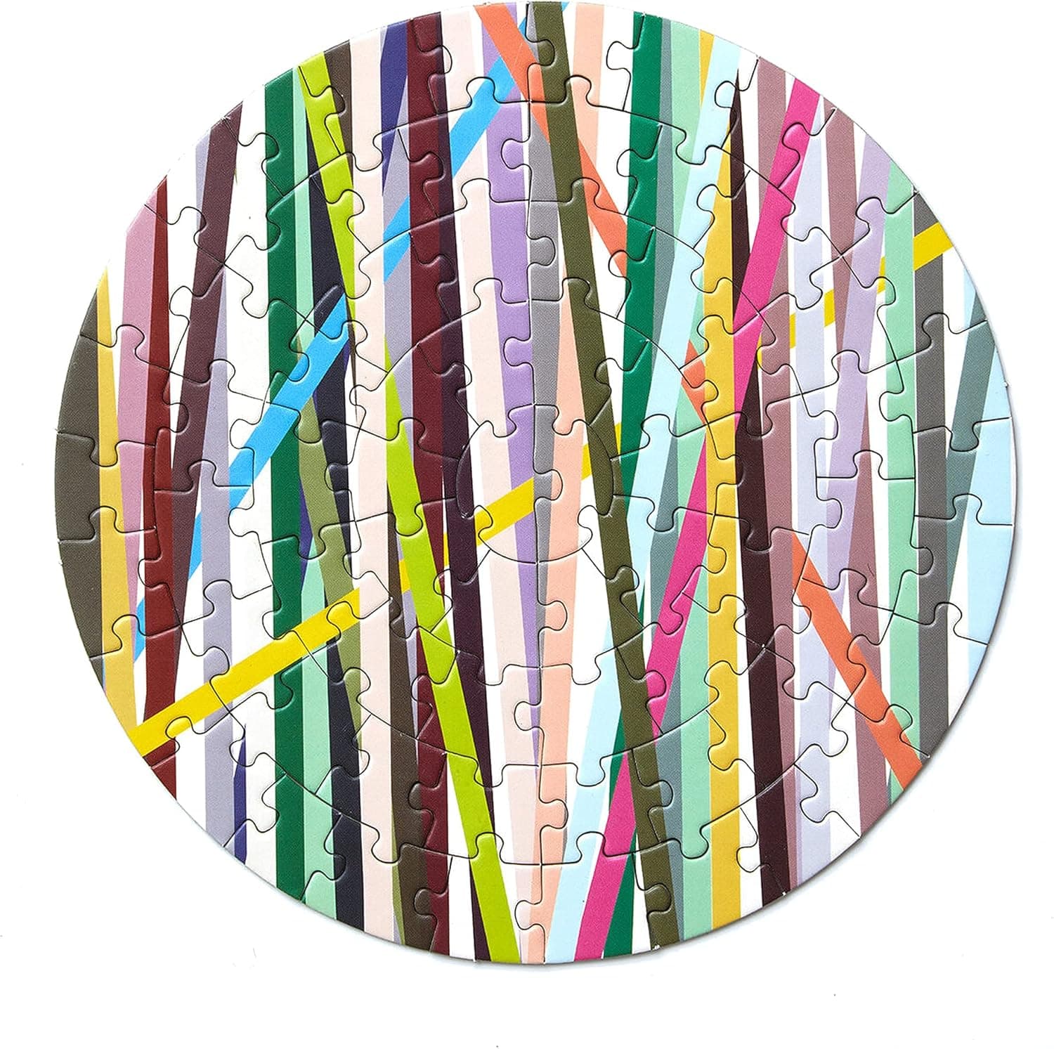 Mini Round Designer Jigsaw Puzzle 72-Piece - 7.25 in - Wild Stripes