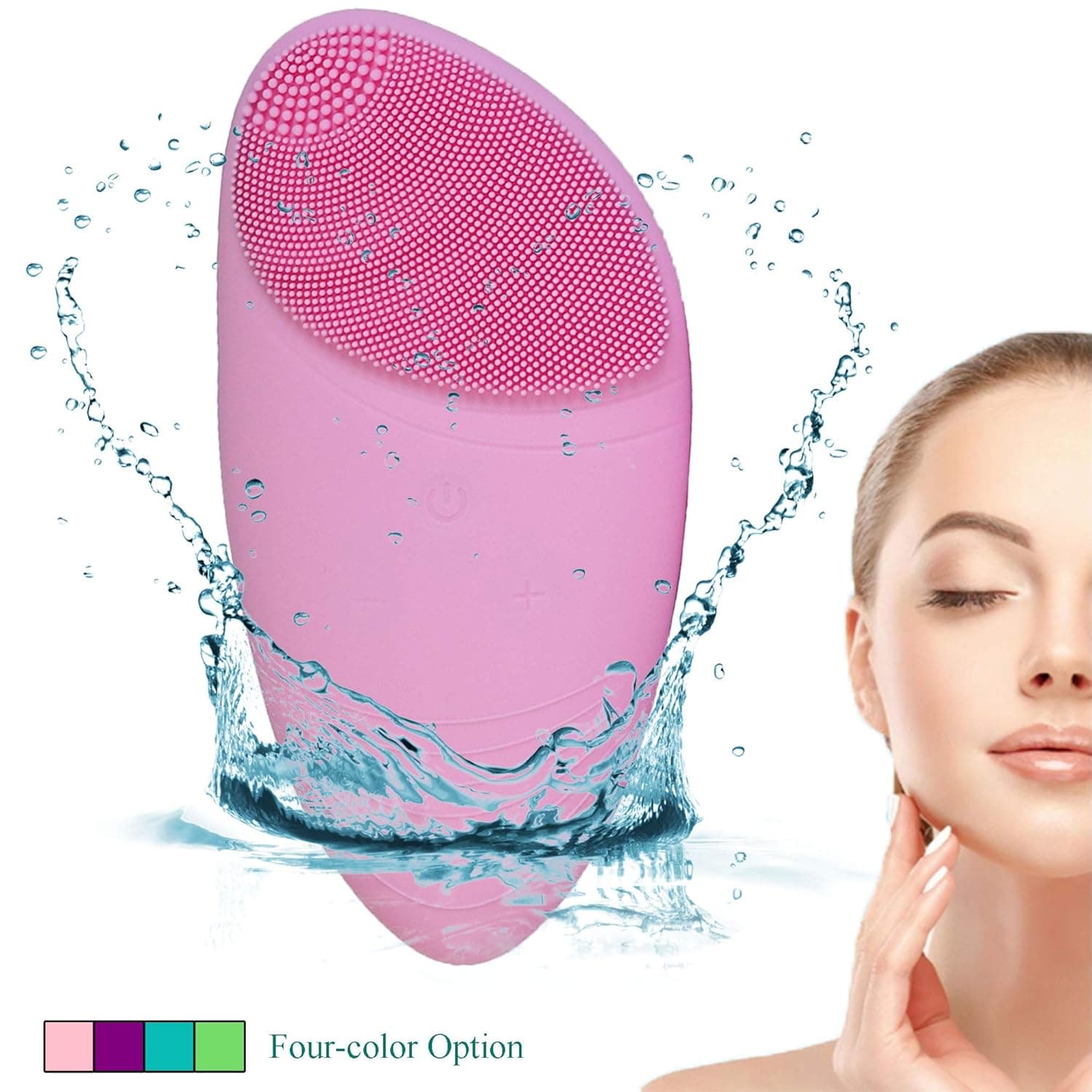 Facial Cleansing Brush for Deep Cleansing, Exfoliating, Pink