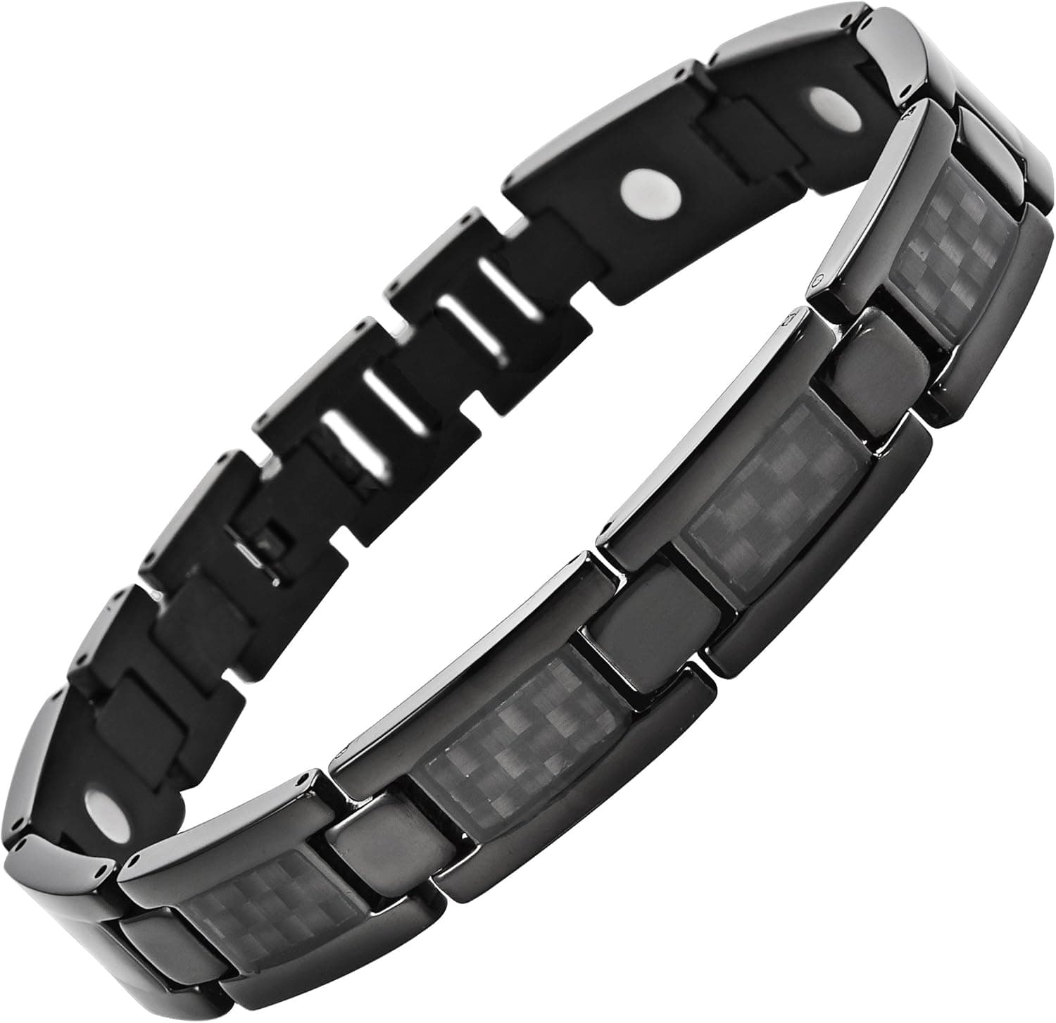 Willis Judd Black Carbon Fiber Titanium Magnetic Bracelet Size Adjusting Tool and Gift Box Included