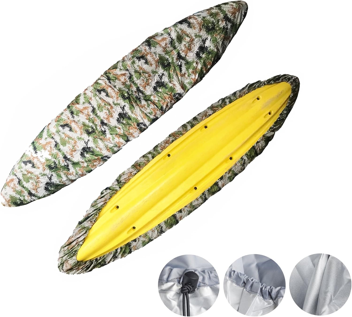 Boat Kayak Canoe Cover 8.5 Ft to 18 Ft Sunblock & Waterproof UV 50+ Sunlight Shield Protectors Outdoor Storage Cover