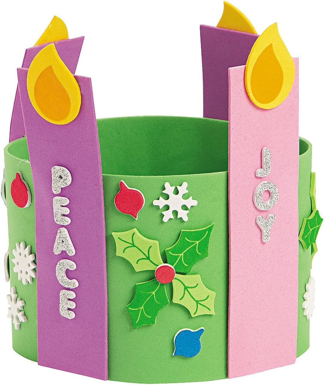 Fun Express Advent Foam Candle Stand Up Wreath - Makes 12 - Christmas Crafts for Kids