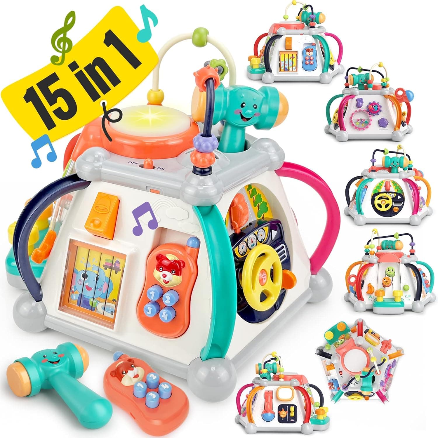 Toys for 1 Year Old Boy Gifts 15-in-1 Baby Toys 6 to 12 Months Activity Cube, 1 Year Old Toys for Boys 1 Year Old Toys for 1 + Year Old Boy Infant Toys 6 Month Old Baby Toys 12-18 Months Birthday Gift