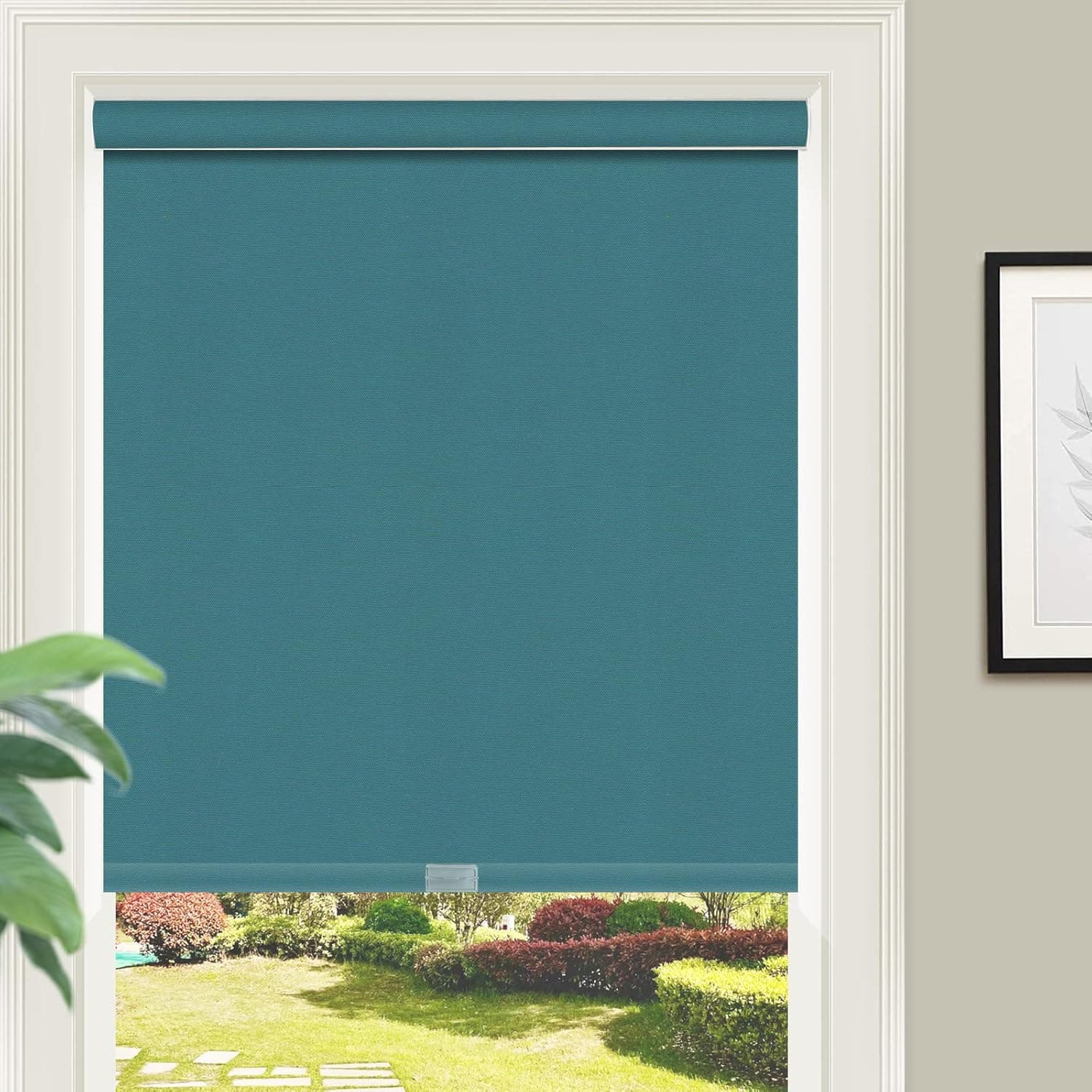 ZY Blinds Cordless Sun Shading Roller Shades Custom Made Any Size from 20-78inch Wide UV Protection Enery Saving Window Shades Blinds for Home, Hotel, Club, Restaurant 47" W x 48" L, Royal Blue