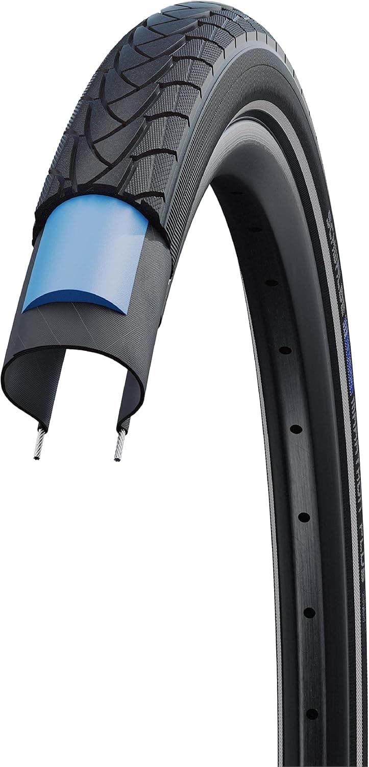 Schwalbe - Marathon Plus HS440 Bike Tire | 5mm Puncture Protection and Reflective Side Wall | Multiple Sizes | for City, Touring, Urban, Hybrid Bicycles
