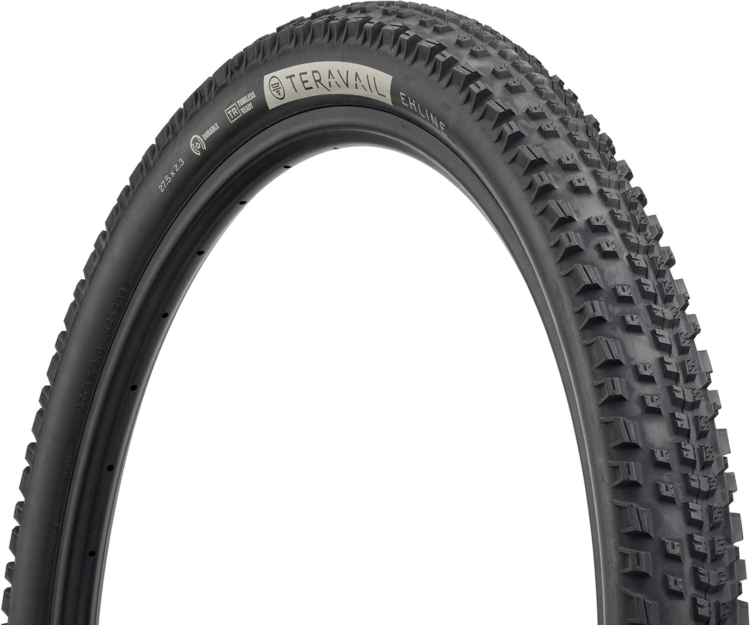 Teravail - Ehline Bicycle Tire | Light and Supple Casing | for Mountain and Trail Bike on Loose and Wet Terrain | Multiple Sizes | Black or Tan Sidewall