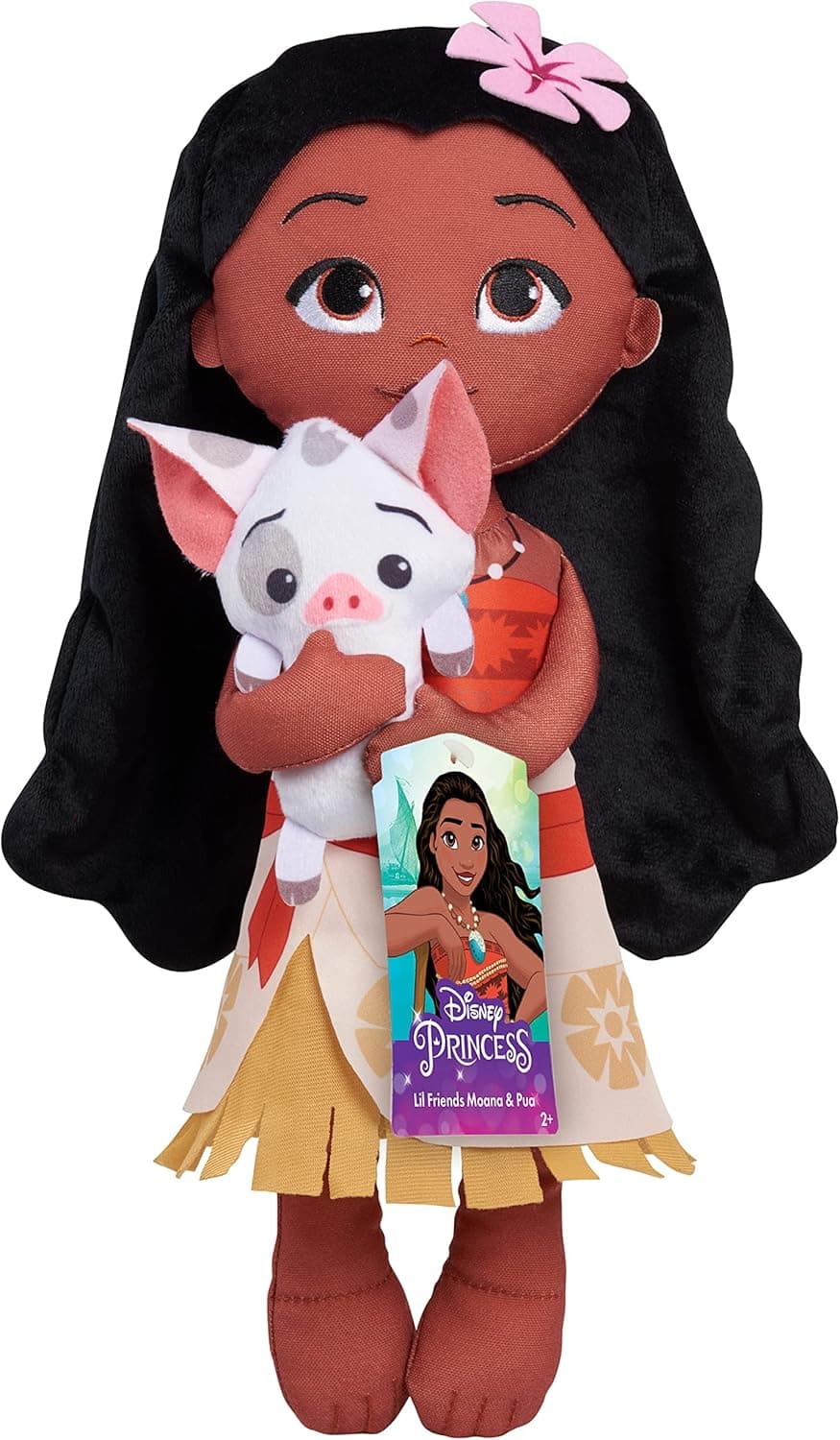 Lil' Friends Plush Moana & Pua 14-inch Plush Doll, Kids Toys for Ages 3 Up