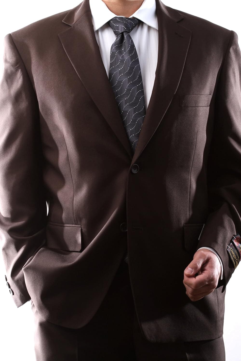 Giorgio Cerruti Men's Single Breasted Two Button Brown Dress Suit