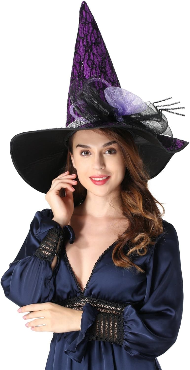 Sdsaena Women's Luxury 17.5" High Halloween Witch Hat Adult