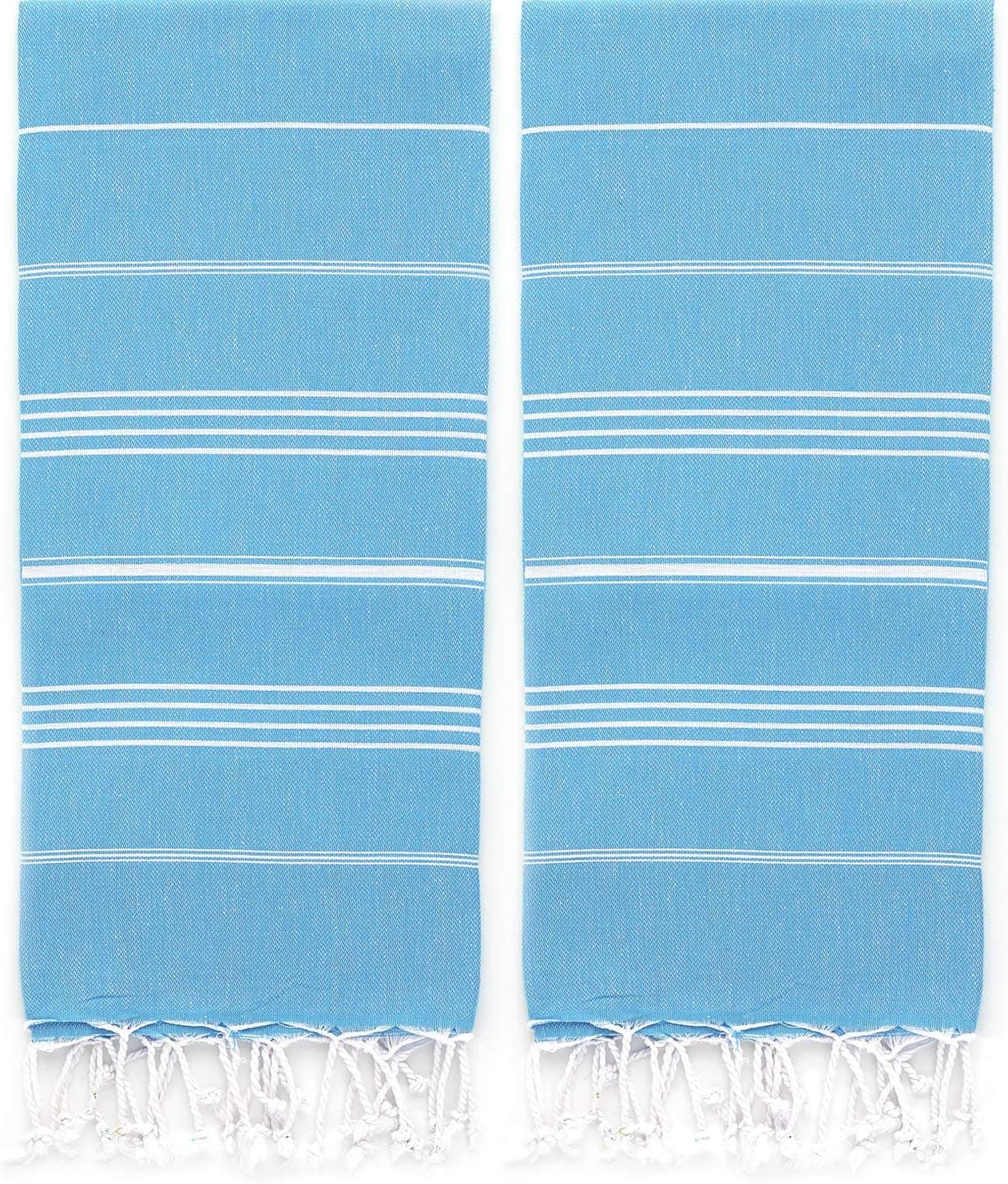2 Pack Oversized Turkish Beach Towel (40 x 70) - Prewashed for Soft Feel, 100% Cotton - Quick Dry Boho Beach Towels - Unique Turkish Towels for Travel with Trendy Colors