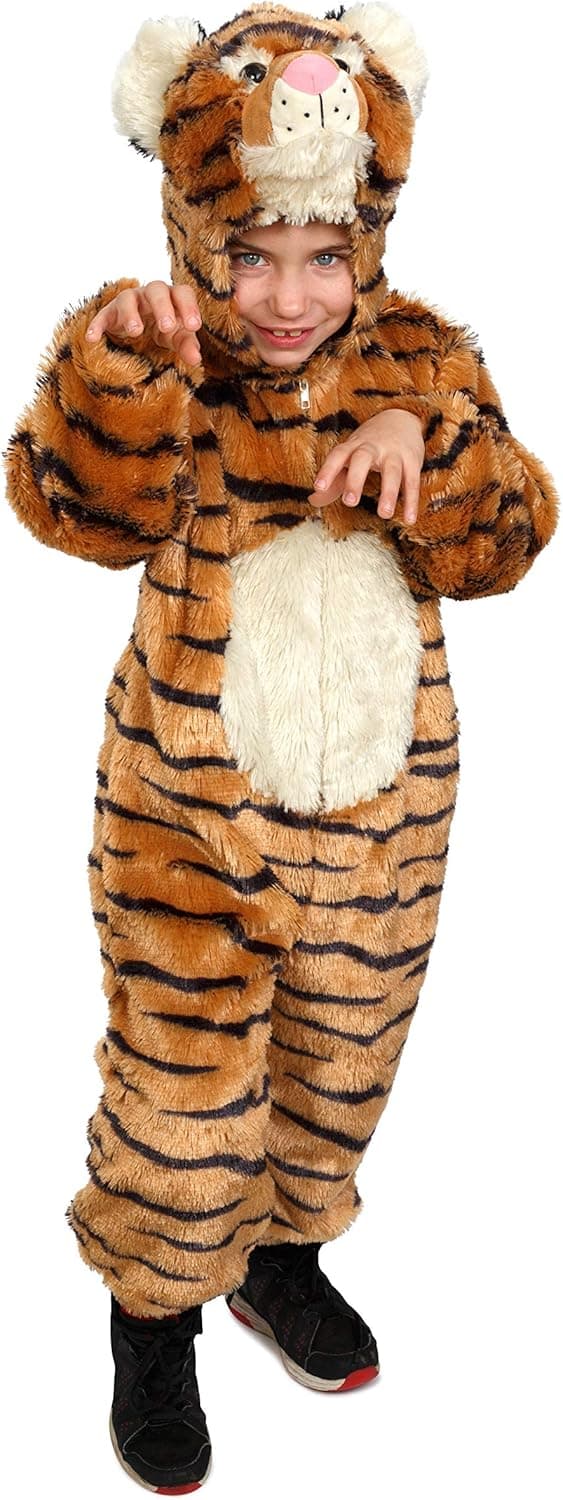 Dress Up America Tiger Costume – Plush Animal Tiger Costume For Kids and Toddlers