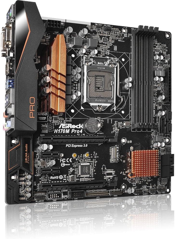 ASRock Motherboard Micro ATX DDR4 H170M PRO4