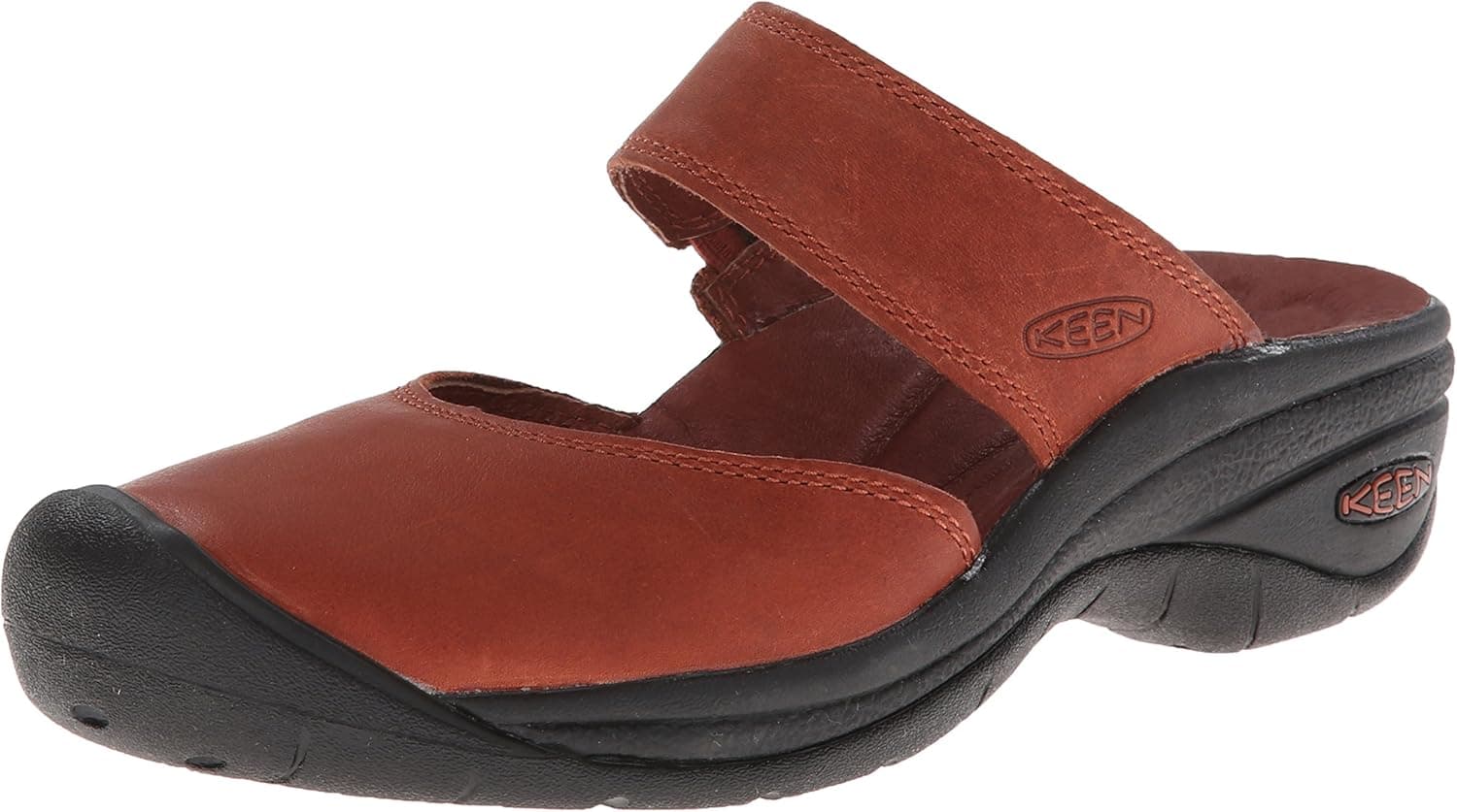 KEEN Women's Saratoga Full Grain Mule,Burnt Henna,9 M US