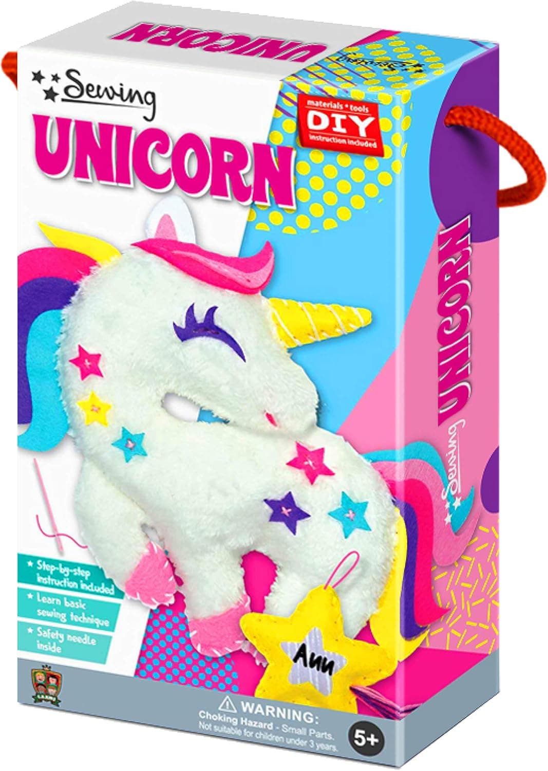 C.S. Kids Magic World DIY Personalised Unicorn Sewing Kit |Frist Sewing Arts & Crafts Gifts | Educational Sewing Kit for Kids | Sew Your Own Unicorn (Safety Neddle & Instruction Included)