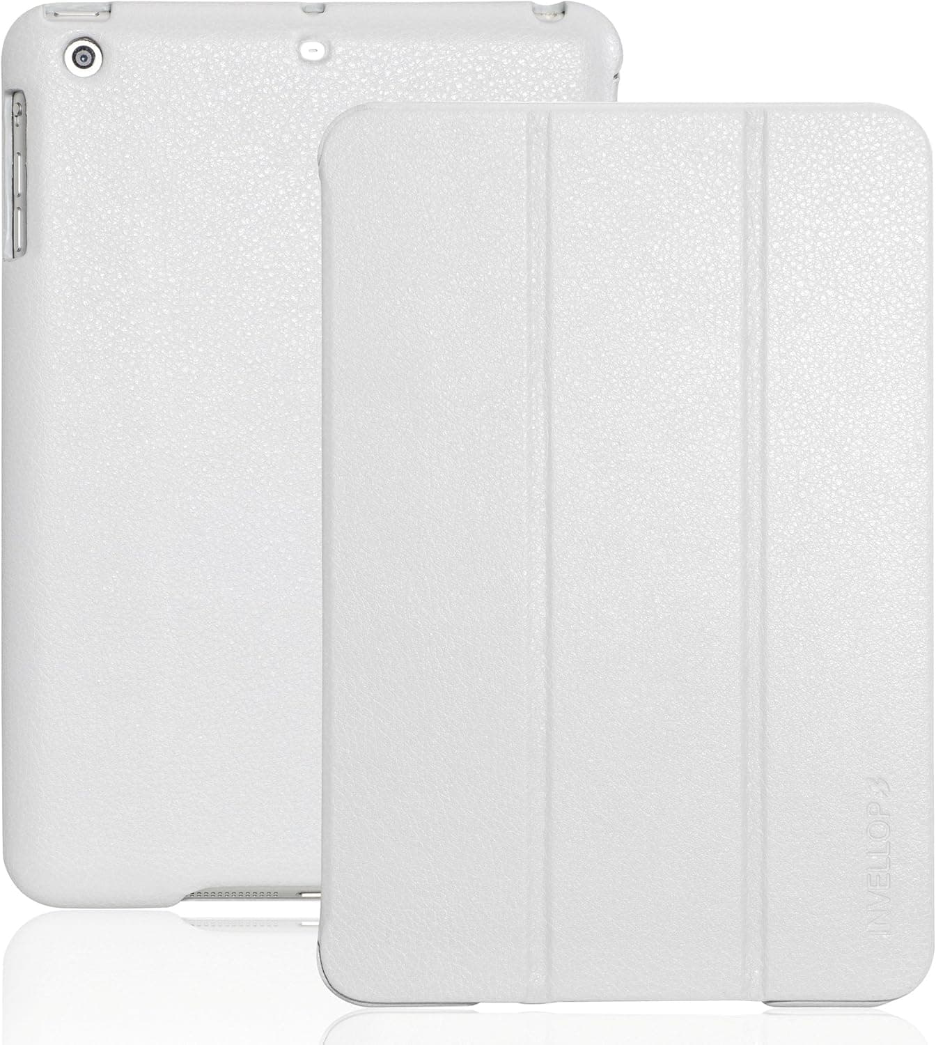 INVELLOP iPad Mini case, Concrete White/Light Gray Leatherette Case Cover for Apple iPad Mini/iPad Mini 2 / iPad Mini 3 (Concrete White/Light Gray)