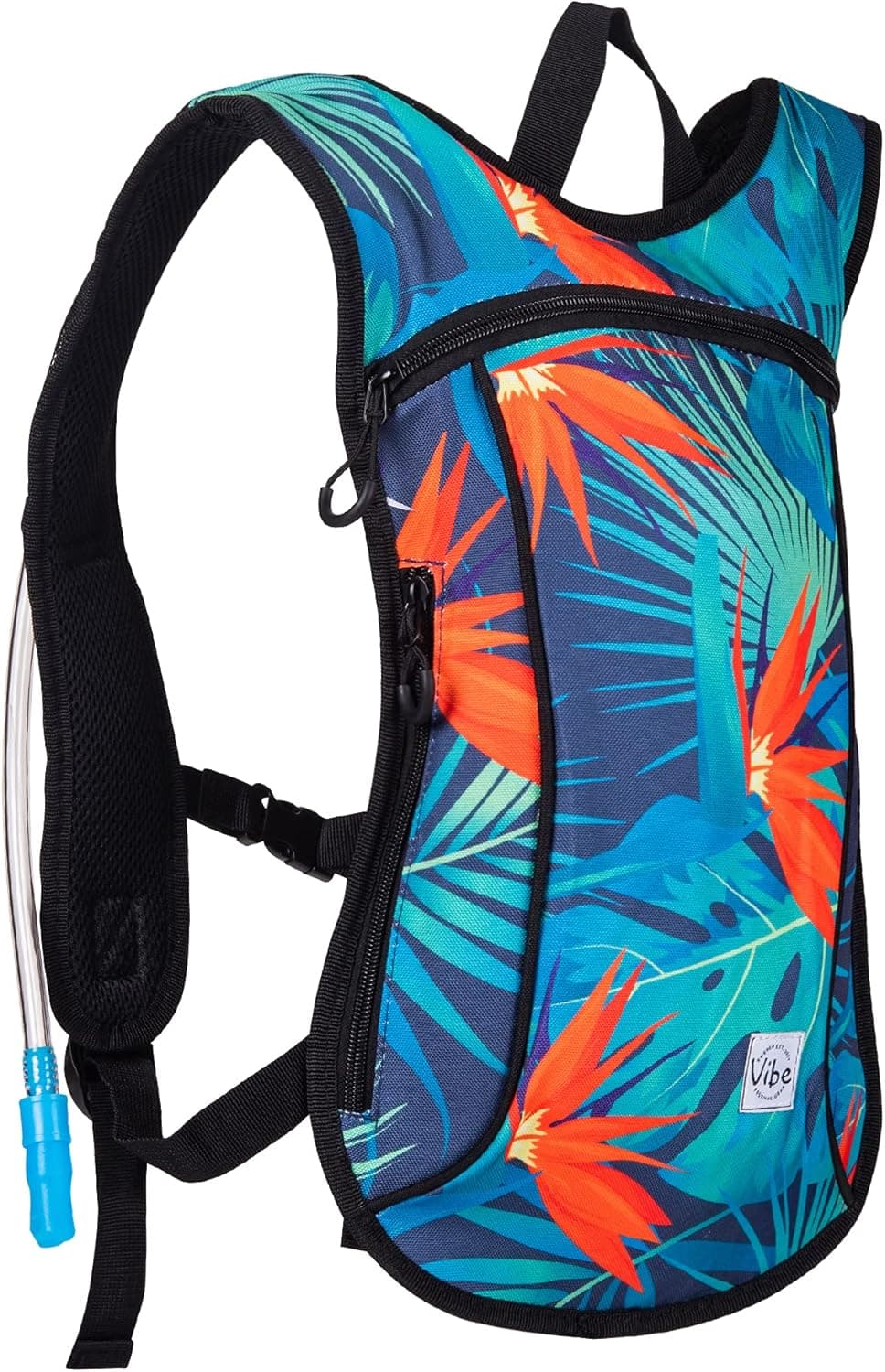 Vibe Hydration Backpack Pack from Recycled Polyester - 2L Bladder for Women Men Rave
