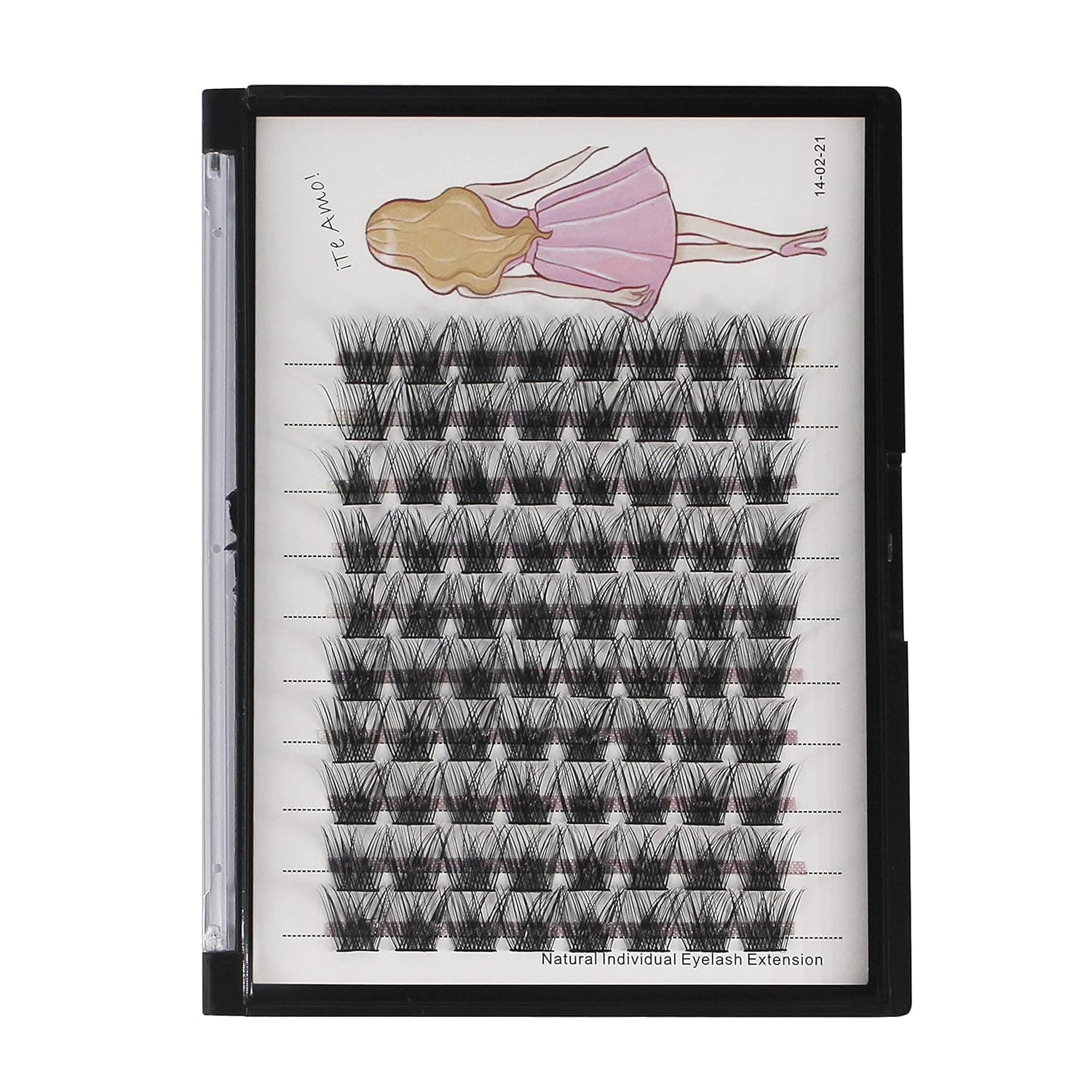 Bodermincer D Curl Wide Cluster Clusters Individual Lashes Mink Cluster Eyelash Extension Natural 3D Russian Volume Faux Eyelashes Individual Lashes Makeup 10-18mm to Choose (12MM)