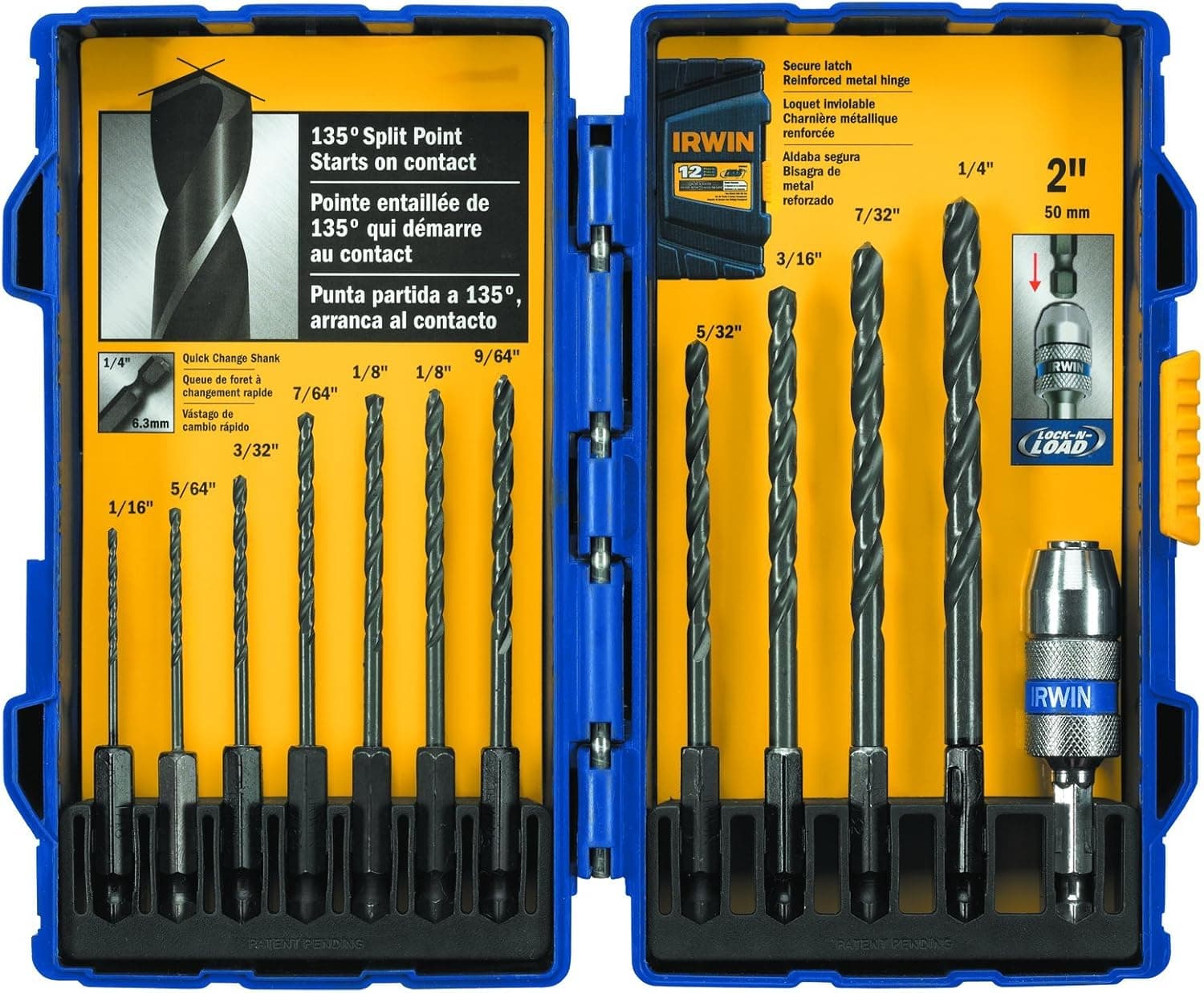 IRWIN Tools 4935643 Black Oxide Metal Index Drill Bit Set, 12pc