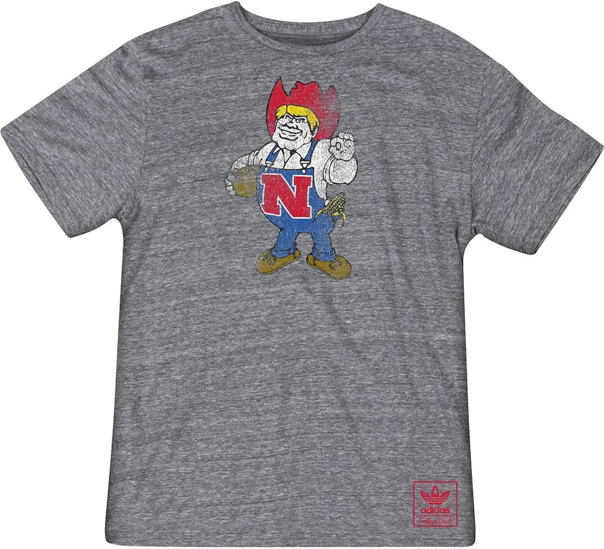 adidas NCAA Nebraska Cornhuskers Kind Years Tri-Blend Premium T-Shirt - Ash (X-Large)