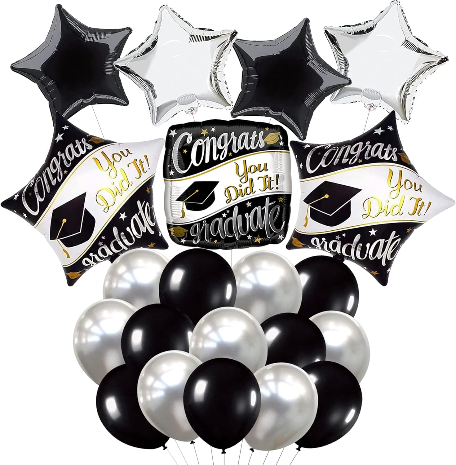 KatchOn, Congrats Grad Graduation Balloons 2023 - Pack of 21, Graduation Balloons | You Did It Balloons, Graduation Party Decorations 2023 | Congrats Balloon, Graduation Decorations Class of 2023